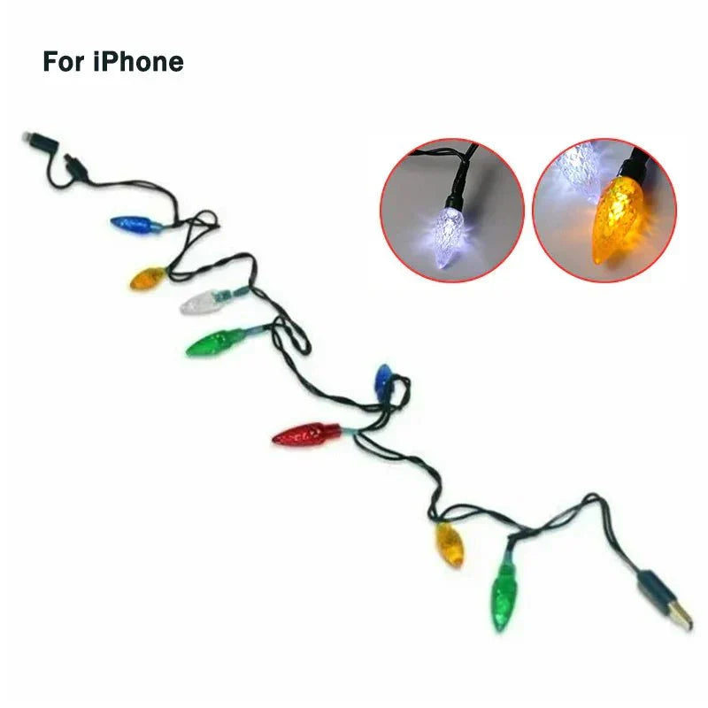 Christmas Light USB Cable Charger For Android + IPhone