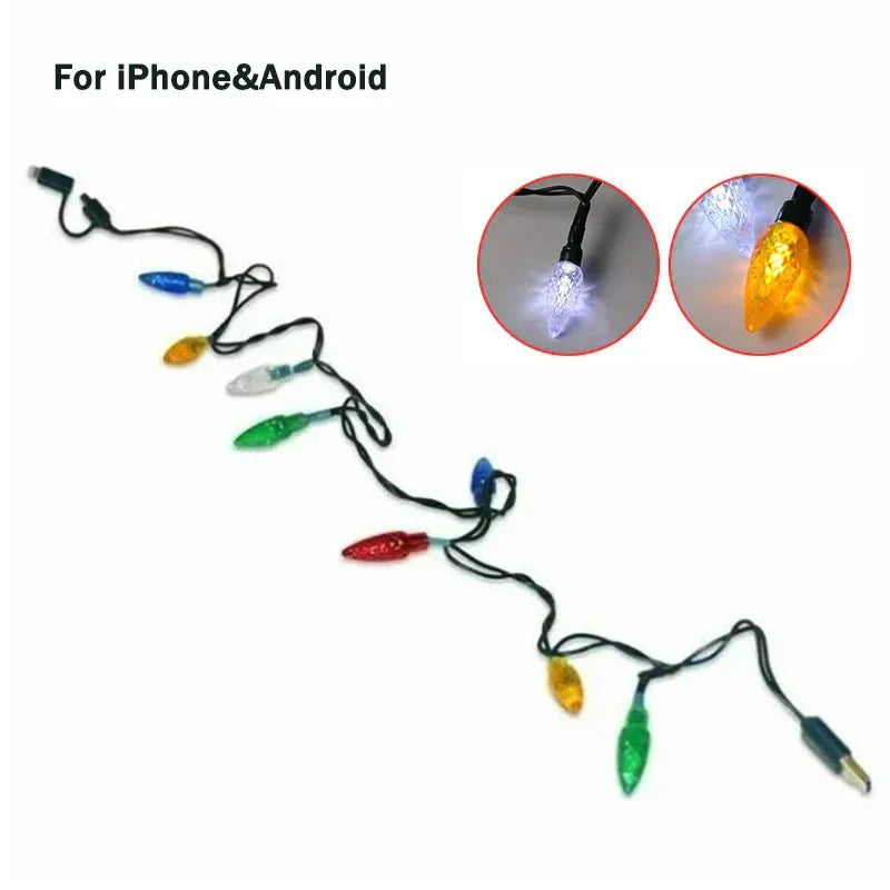 Christmas Light USB Cable Charger For Android + IPhone