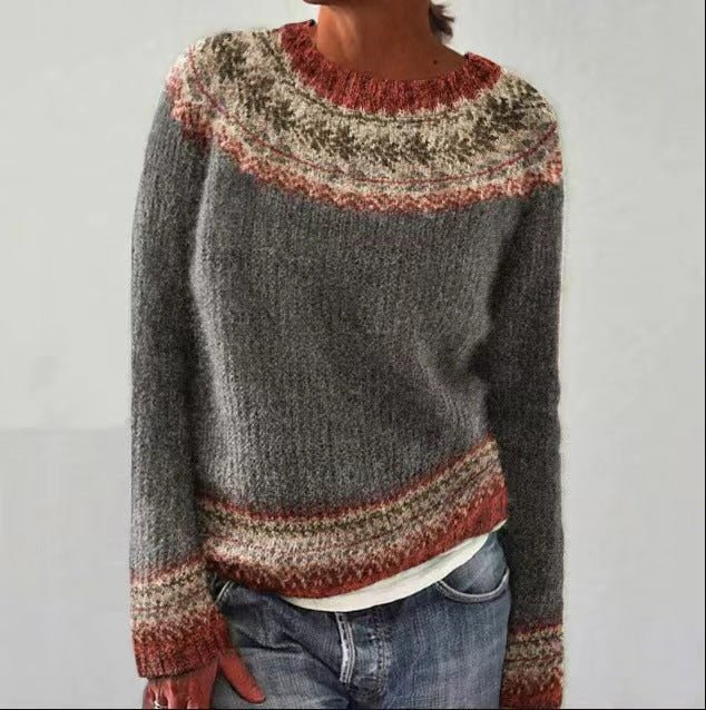 Colorful Nordic Knit Sweater – Cozy and Stylish Fair Isle Pullover