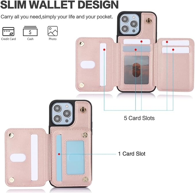 Luxury Cross Body Zipper Card Wallet iPhone Case