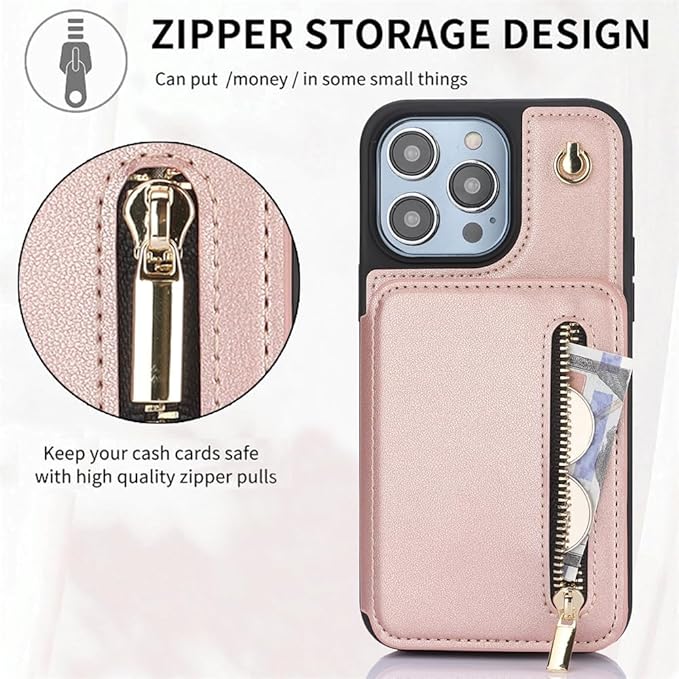 Luxury Cross Body Zipper Card Wallet iPhone Case