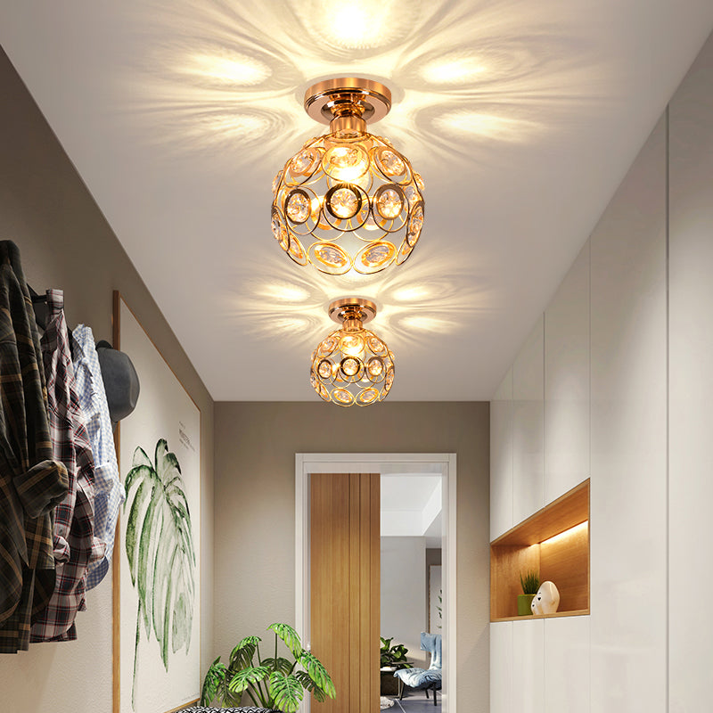 Fancy Gold Luxury Ball Hallway Ceiling Light