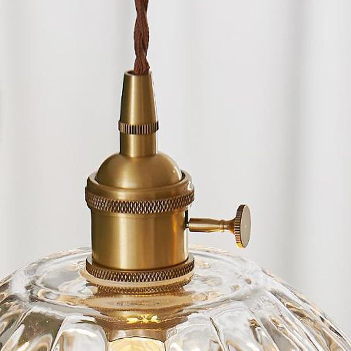 Industrial Flower Shape Glass Pendant Light in Gold