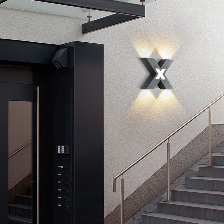 Modern Waterproof X-shaped LED Wall Light with 4 Lights for Outdoor