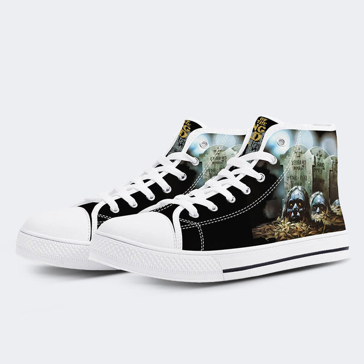 Horror Retro City Unisex - High Top Canvas