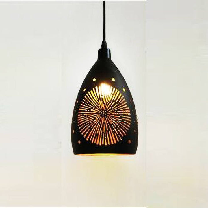 Besson pendant lights in patterned metal