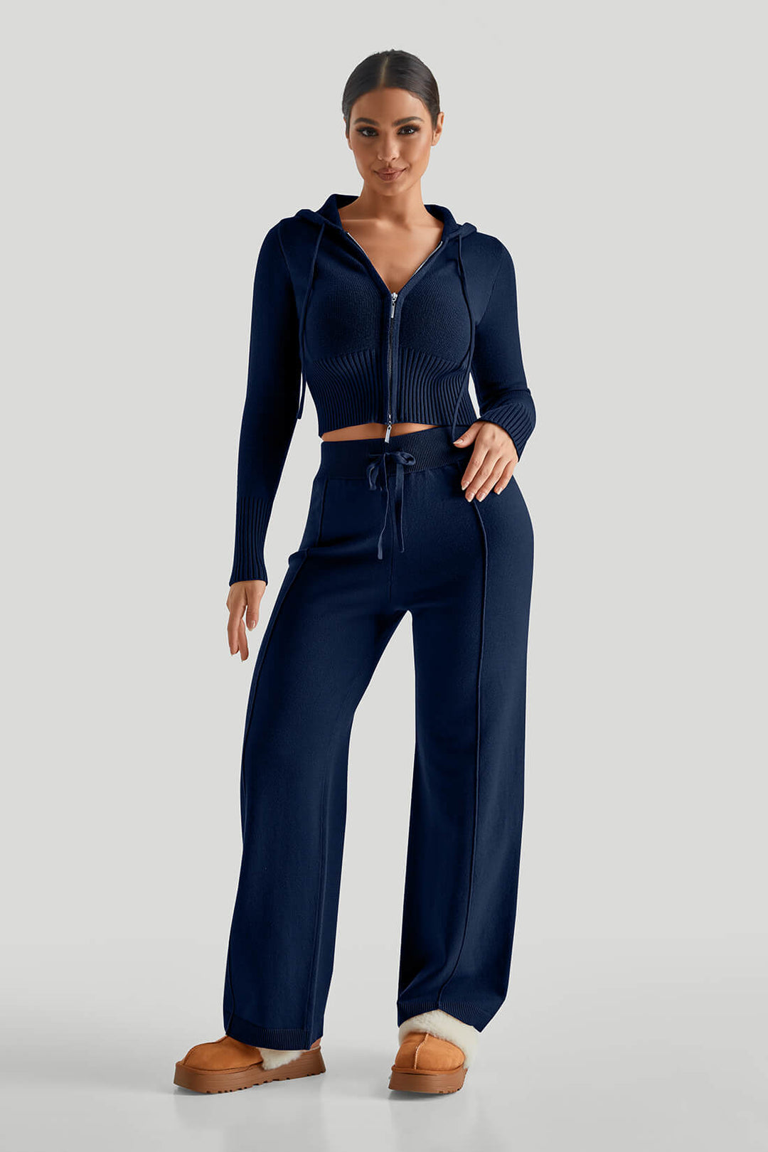 Two-Way Zipper Knitwear Suit