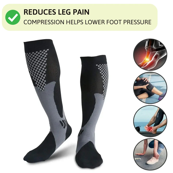 Long Compression Socks - Enhance Blood Circulation & Reduce Muscle Fatigue