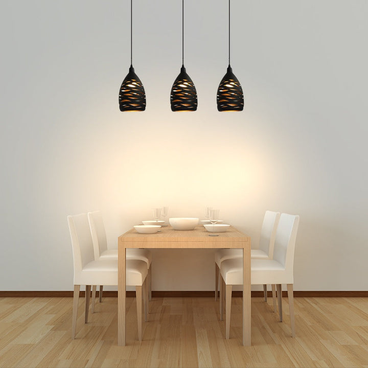 Besson pendant lights in patterned metal