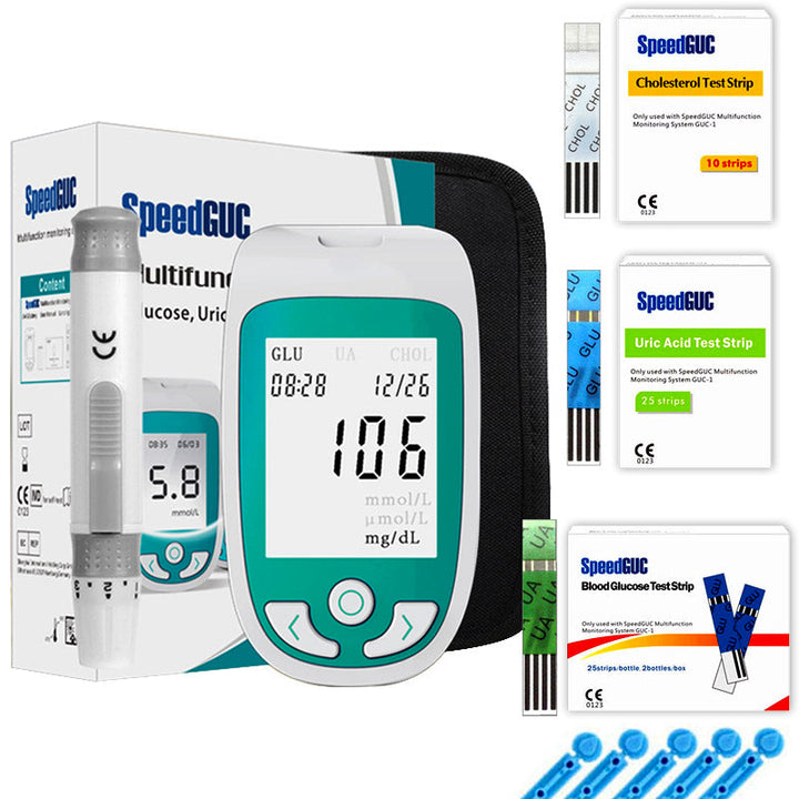 3 In 1 Multifunctional Health Monitor (Cholesterol, Glucose & Uric Acid) - Home Cholesterol Test Kit