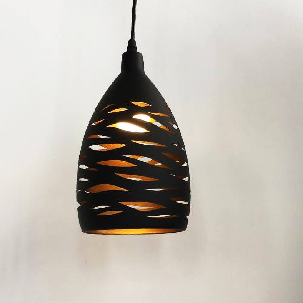 Besson pendant lights in patterned metal