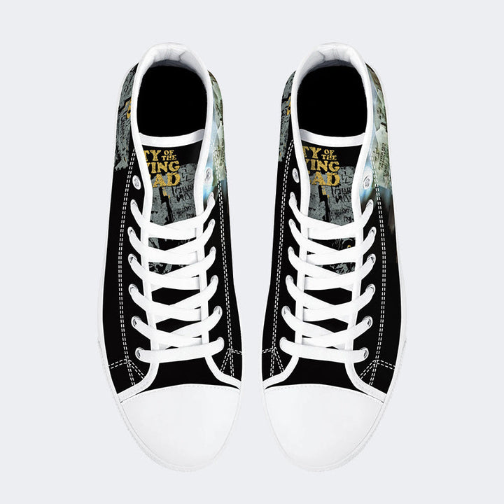 Horror Retro City Unisex - High Top Canvas