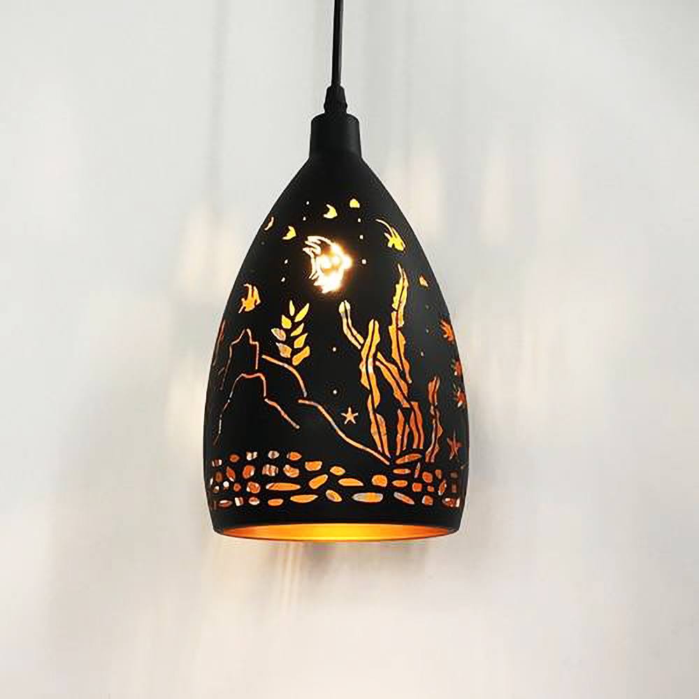 Besson pendant lights in patterned metal