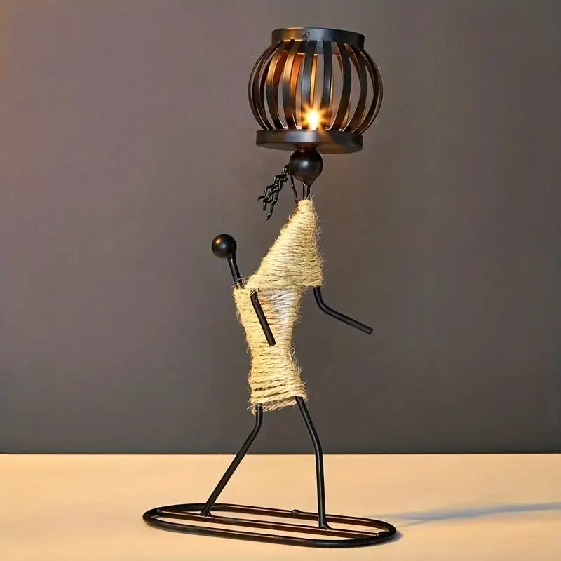 ZenithAura | Retro & Elegant Man Candle Holder