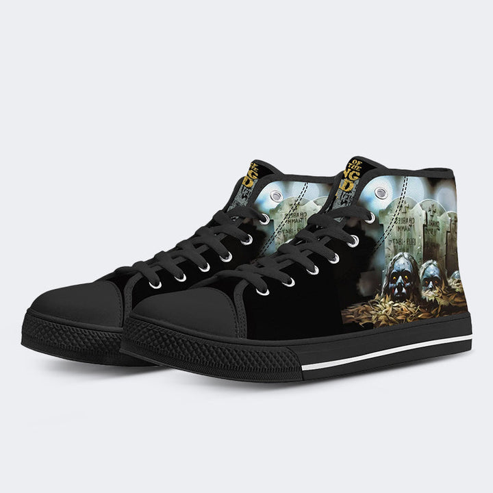 Horror Retro City Unisex - High Top Canvas