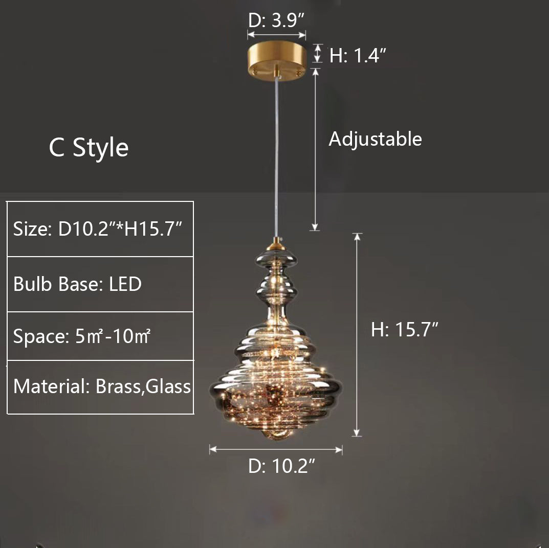 Modern Gray Glass Starry Sky Pendant Light