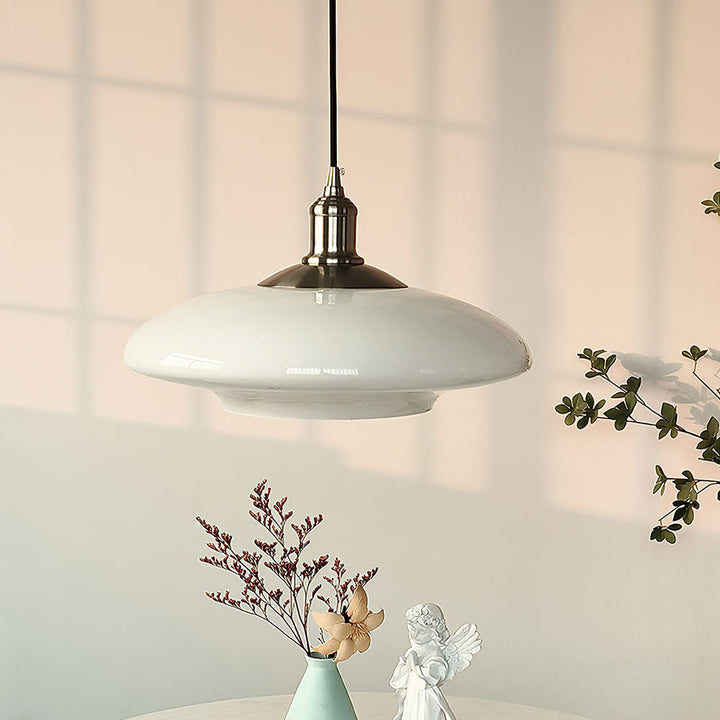 Modern White Glass Pendant Light