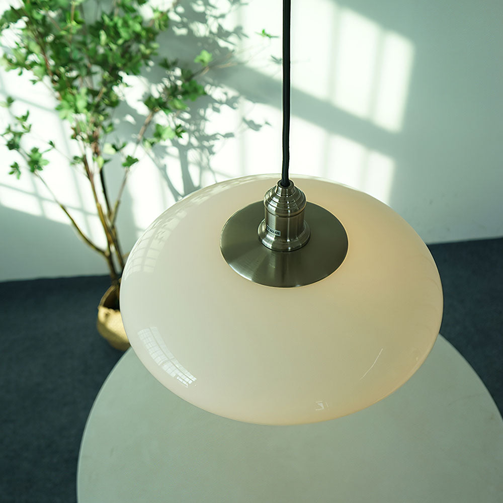 Modern White Glass Pendant Light