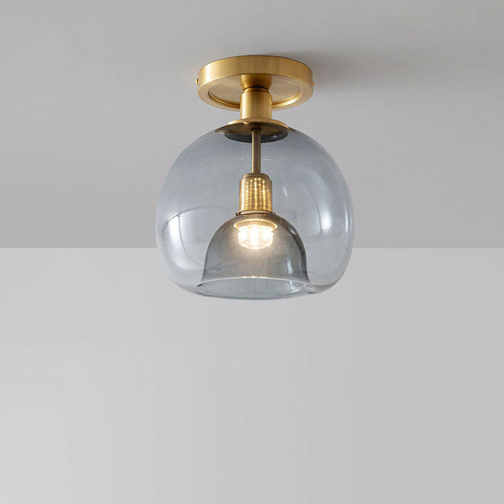 Modern Glass Hallway Grey Ceiling Light