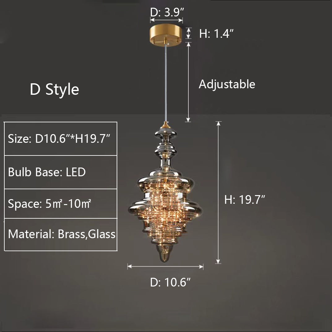 Modern Gray Glass Starry Sky Pendant Light