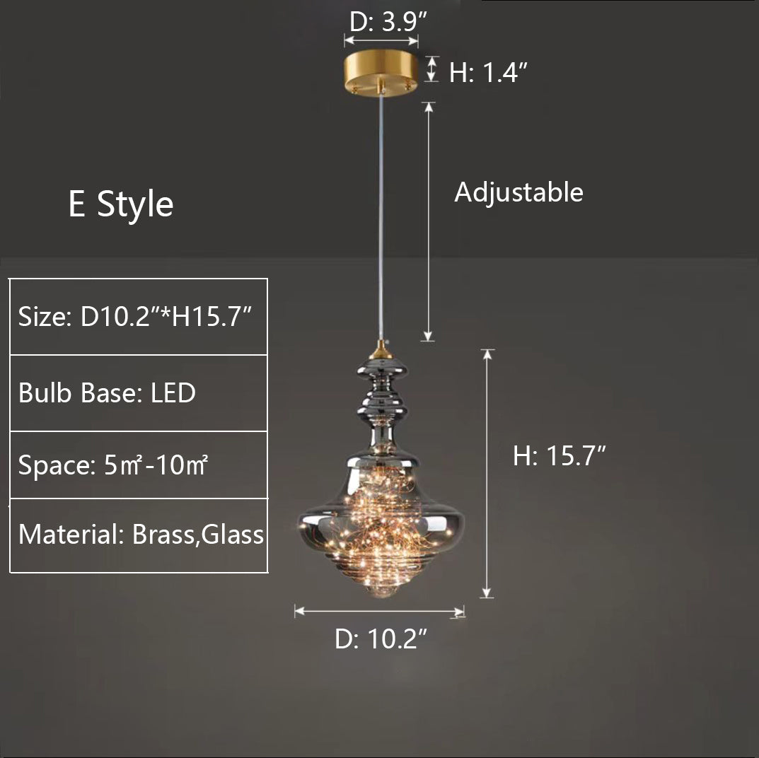 Modern Gray Glass Starry Sky Pendant Light