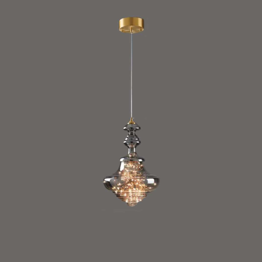 Modern Gray Glass Starry Sky Pendant Light