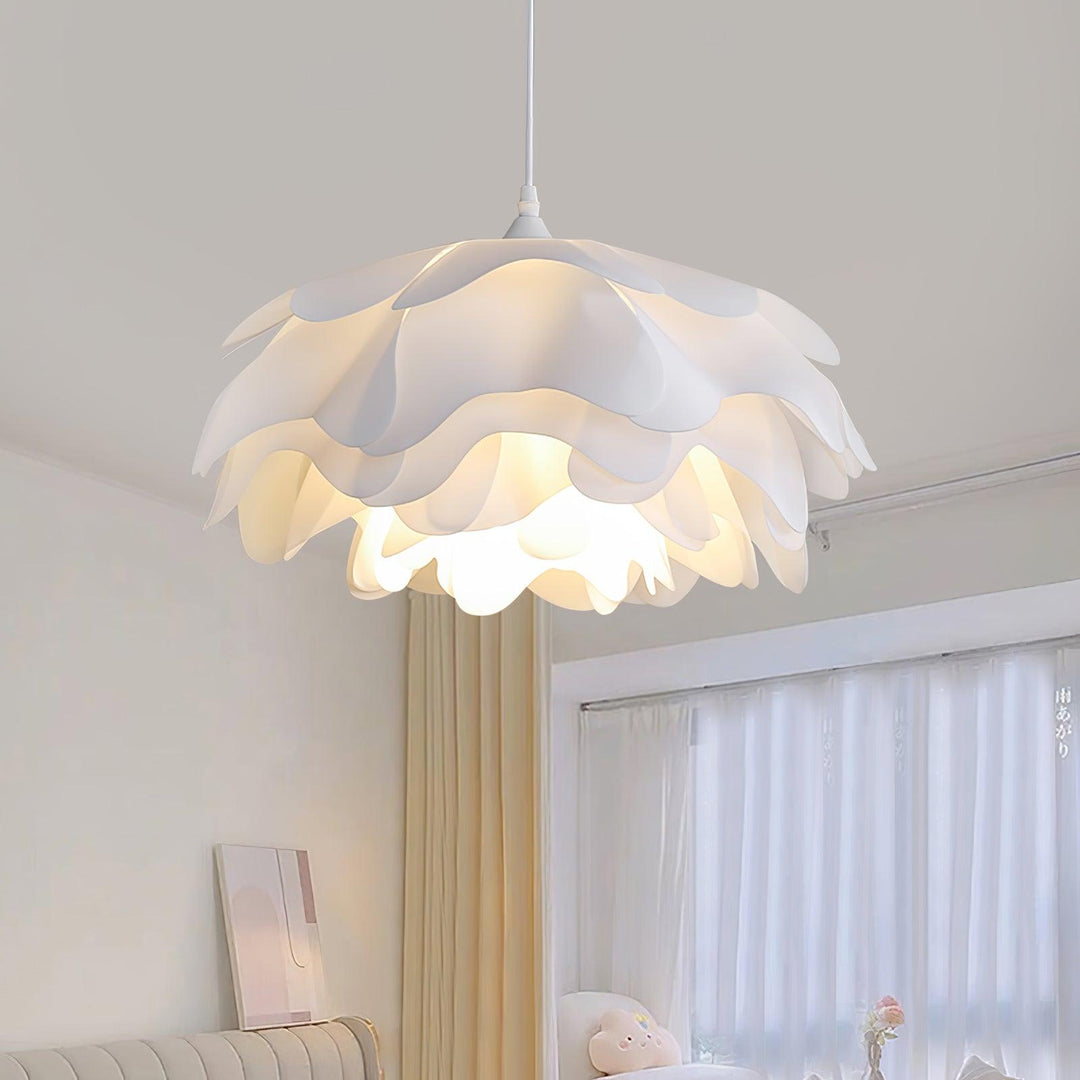 White Pendant Light in Flower Shape