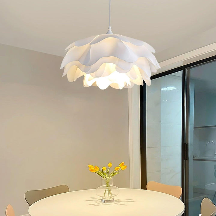 White Pendant Light in Flower Shape