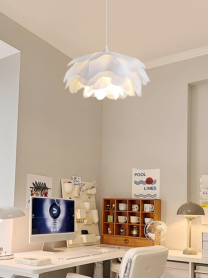 White Pendant Light in Flower Shape