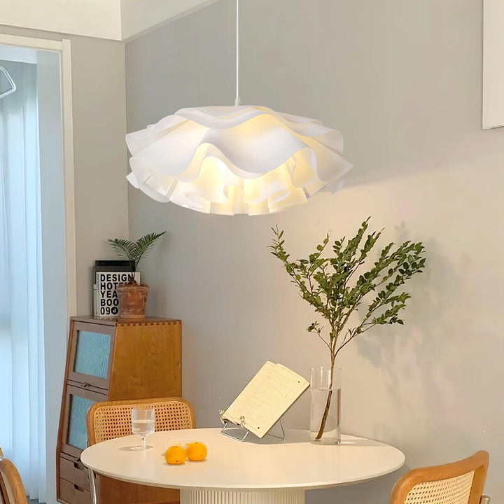 White Pendant Light in Flower Shape