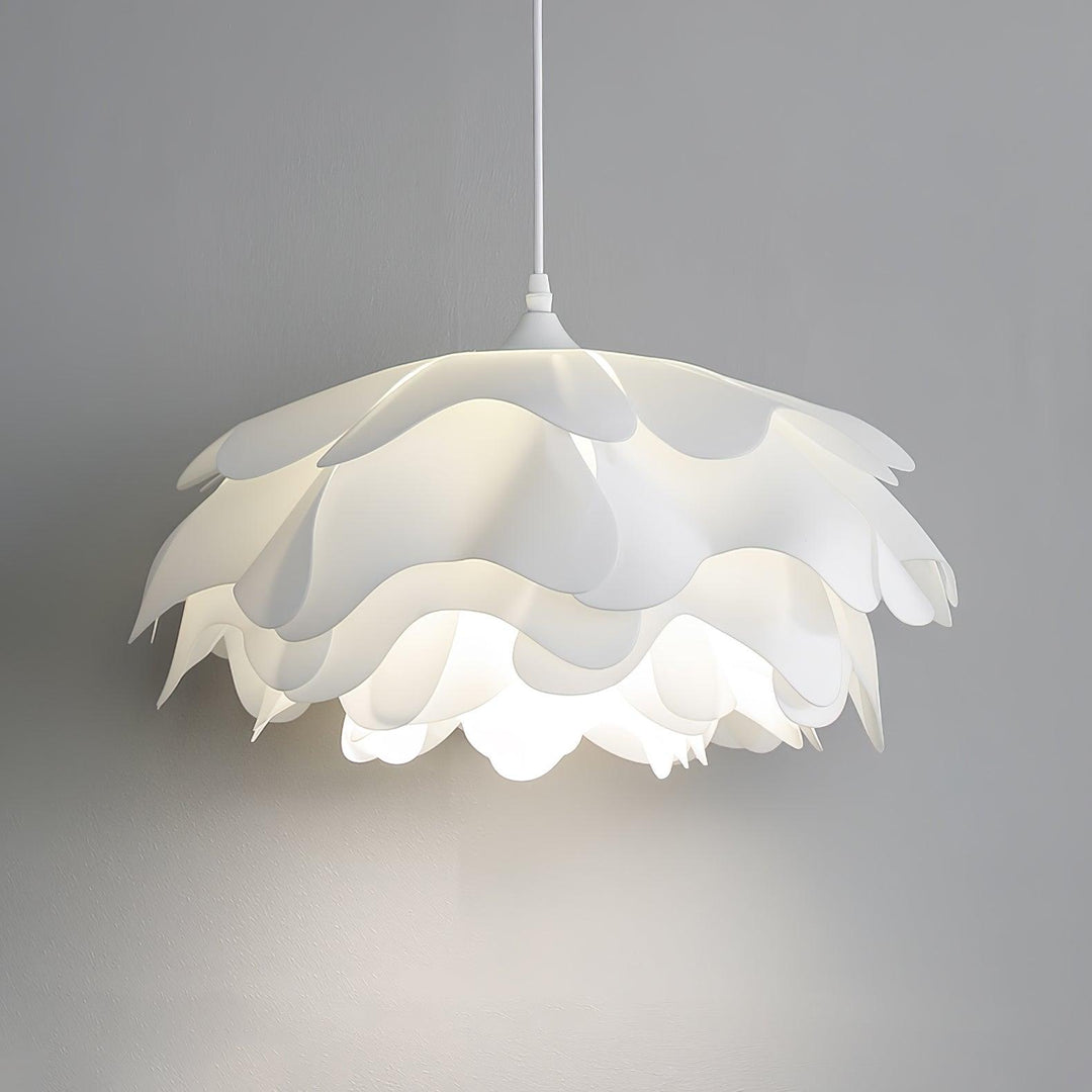 White Pendant Light in Flower Shape