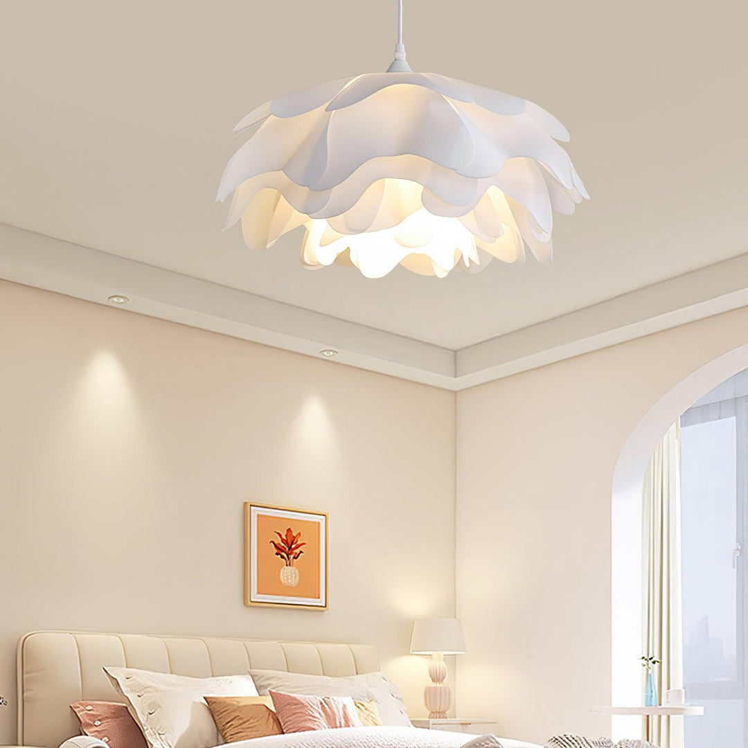 White Pendant Light in Flower Shape