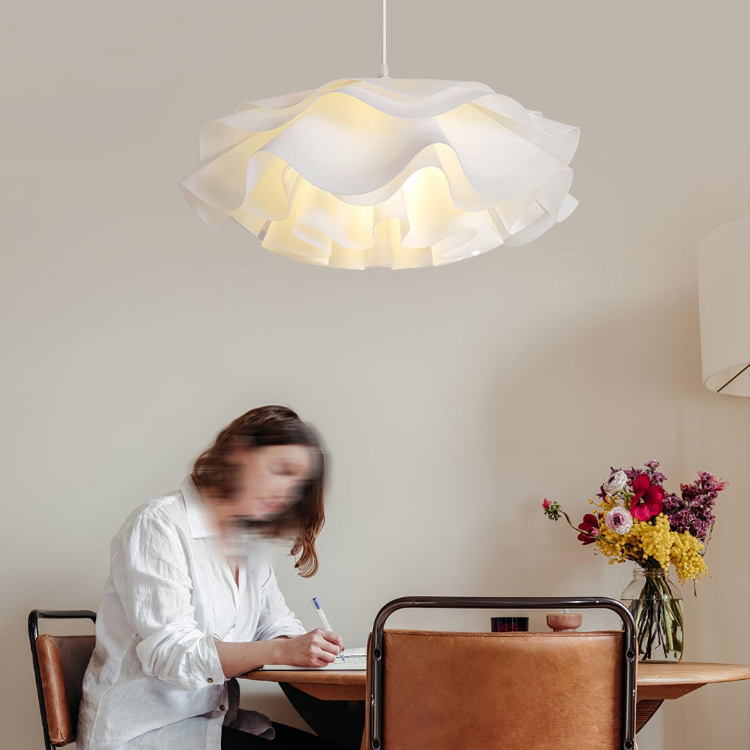 White Pendant Light in Flower Shape