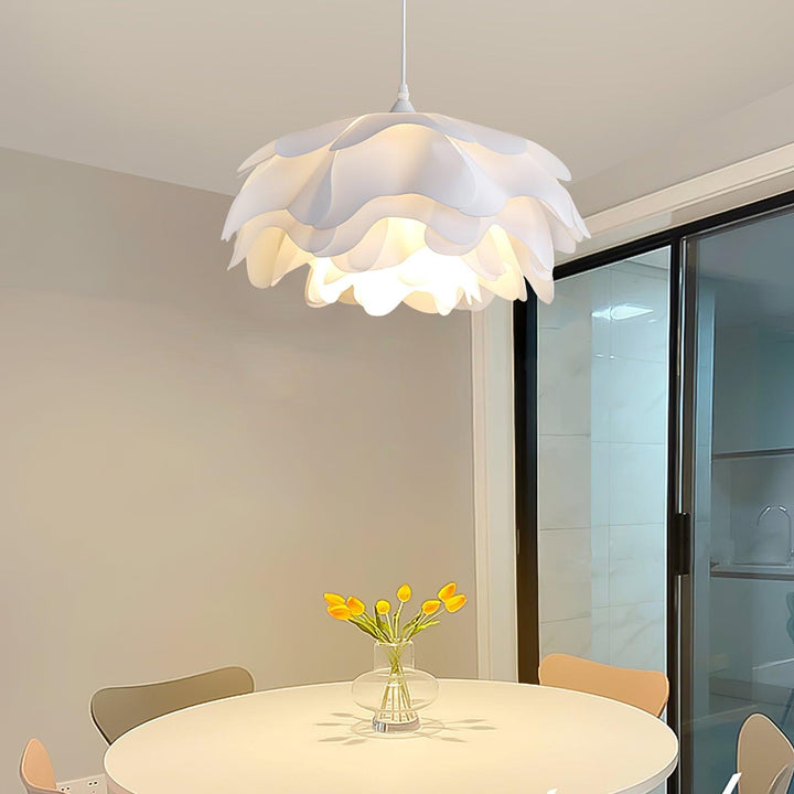 White Pendant Light in Flower Shape