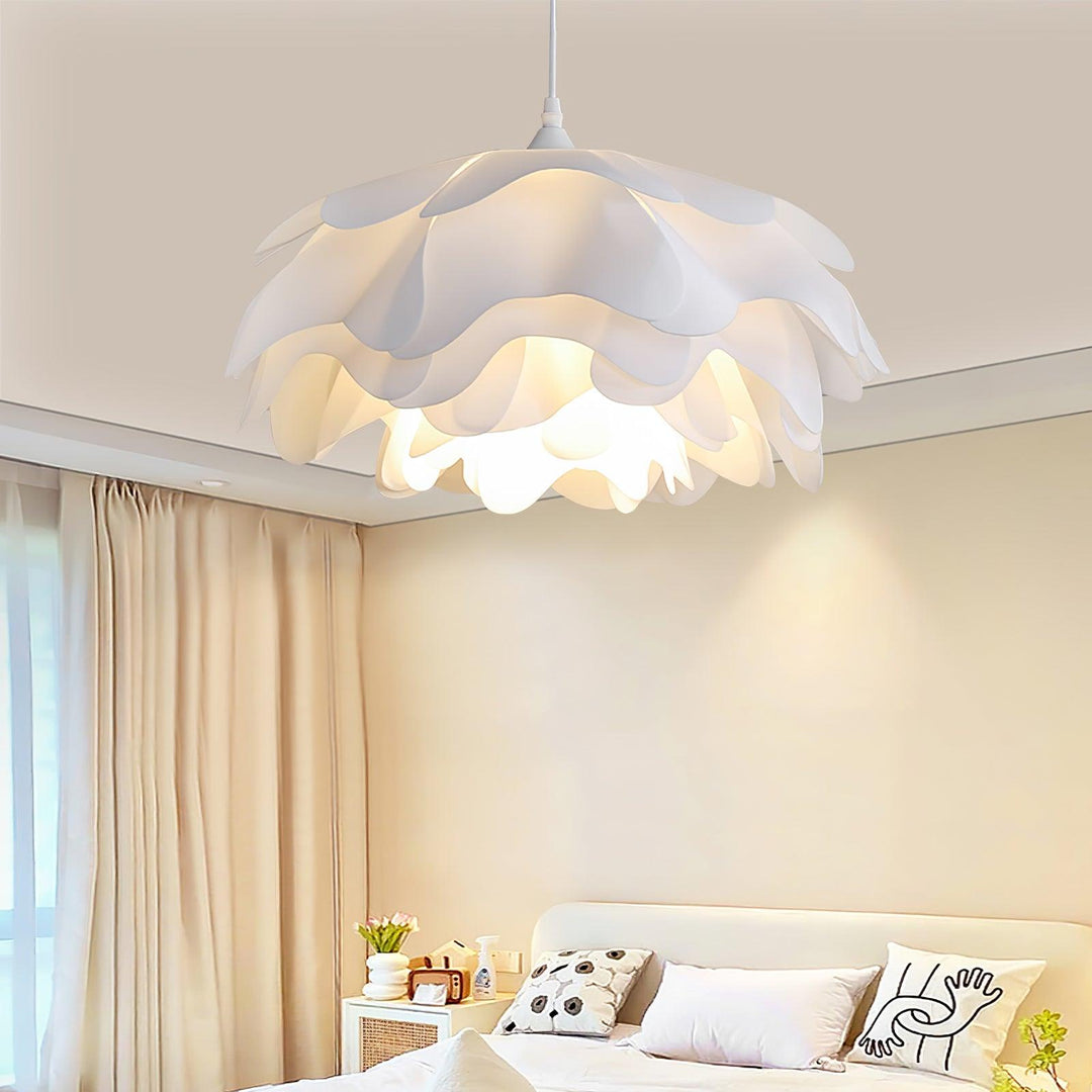 White Pendant Light in Flower Shape