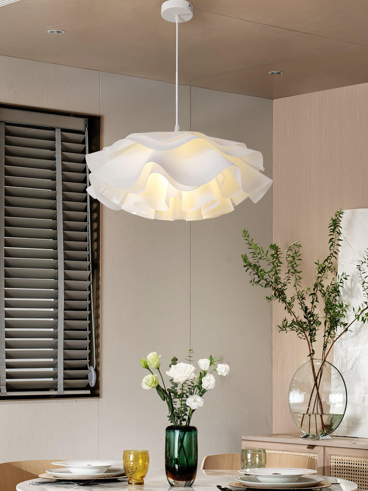 White Pendant Light in Flower Shape