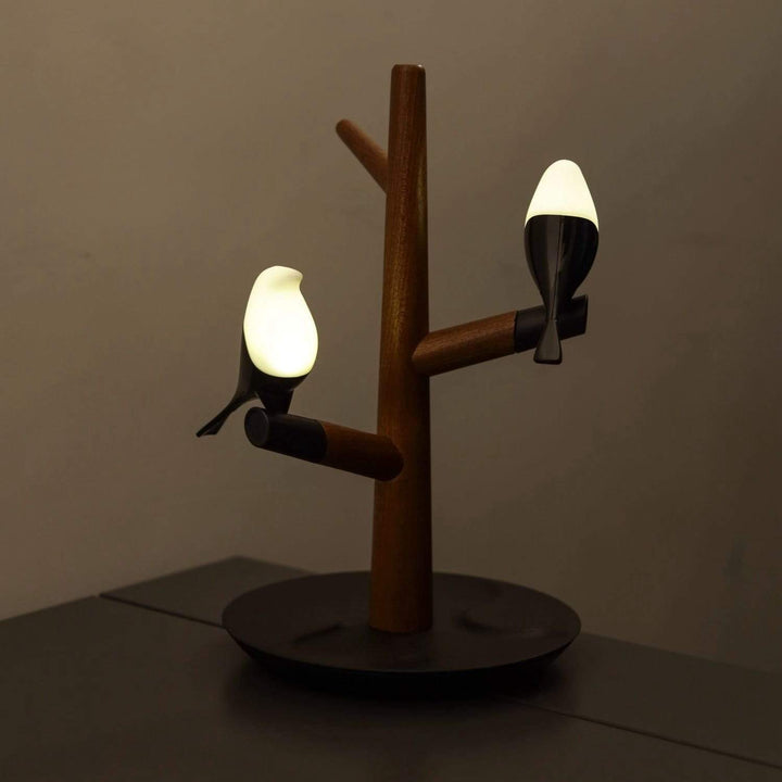 Bird's Lamp with Wireless Charging – Adjustable Bedside Lamp with Dual Device Charging Dock