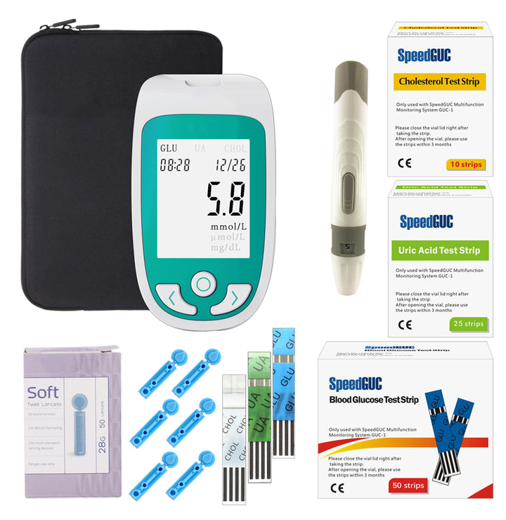 3 In 1 Multifunctional Health Monitor (Cholesterol, Glucose & Uric Acid) - Home Cholesterol Test Kit