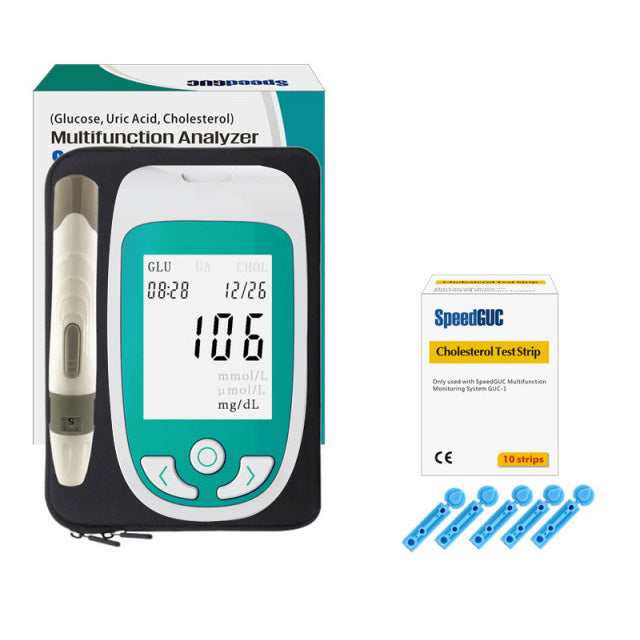 3 In 1 Multifunctional Health Monitor (Cholesterol, Glucose & Uric Acid) - Home Cholesterol Test Kit