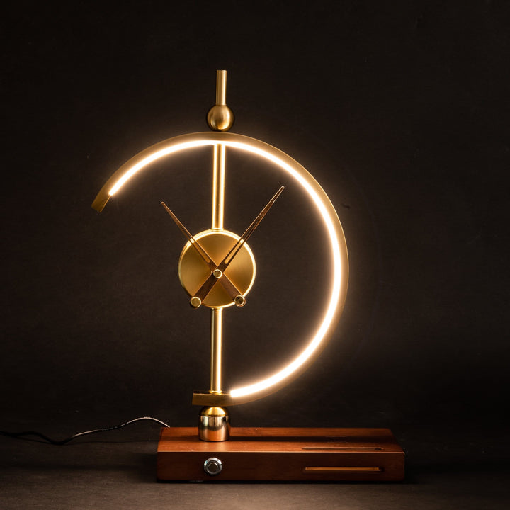 Khonsu Clock Lamp with Wireless Charging – Modern Bedside Lamp with Built-in Clock and Wireless Phone Charging