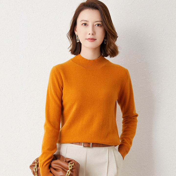 Casual Loose-Fit Turtleneck Knit Sweater for Women