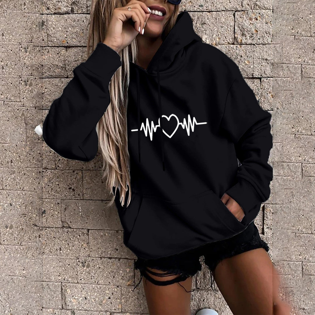 Heart Sweatshirt for Women | Cute Love-Themed Hoodie | Long-Sleeve Casual Pullover