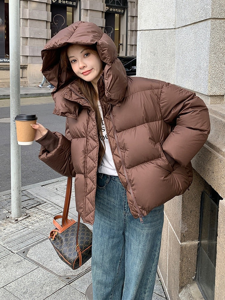 Women’s Short Padded Winter Jacket – Thickened Loose-Fit Korean Style Cotton Coat