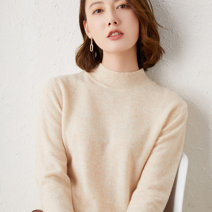 Casual Loose-Fit Turtleneck Knit Sweater for Women