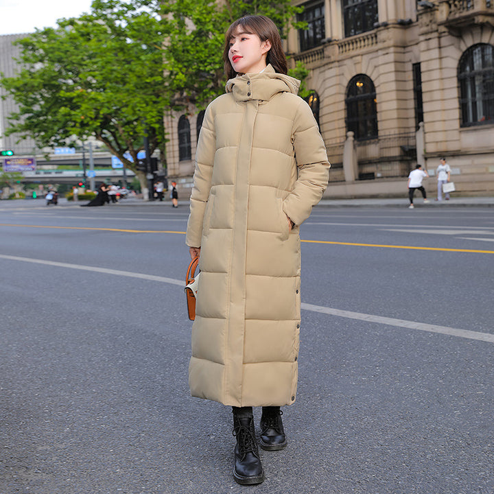 Women's Long Over-Knee Cotton Coat -  Winter Thickened Loose Fit Ankle-Length Jacket