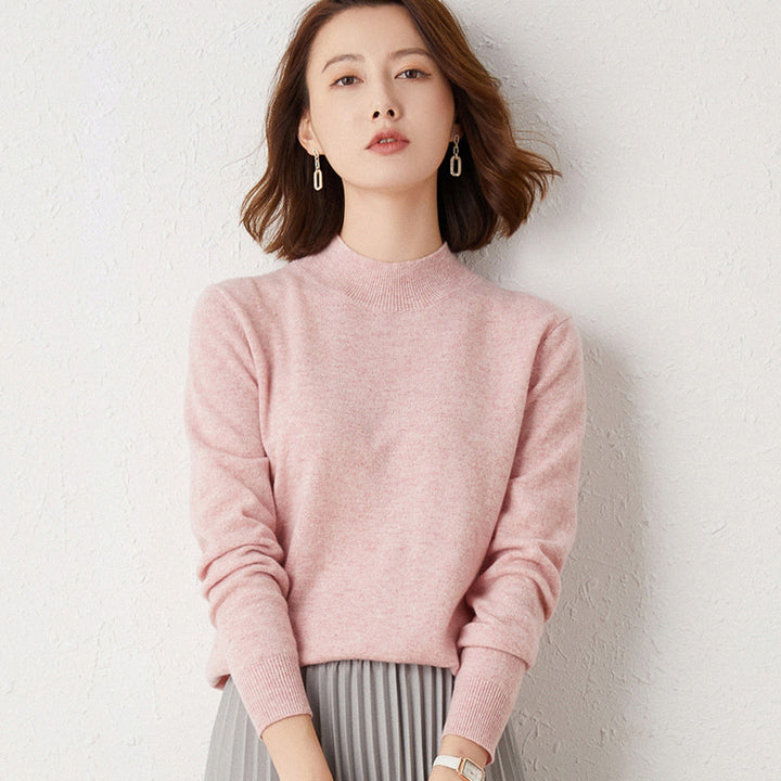 Casual Loose-Fit Turtleneck Knit Sweater for Women