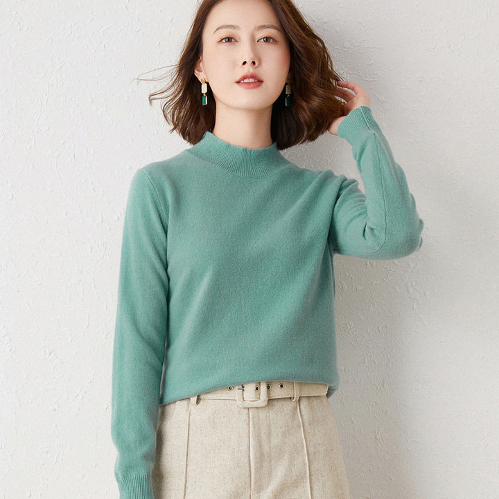 Casual Loose-Fit Turtleneck Knit Sweater for Women