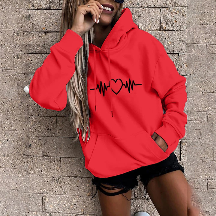 Heart Sweatshirt for Women | Cute Love-Themed Hoodie | Long-Sleeve Casual Pullover