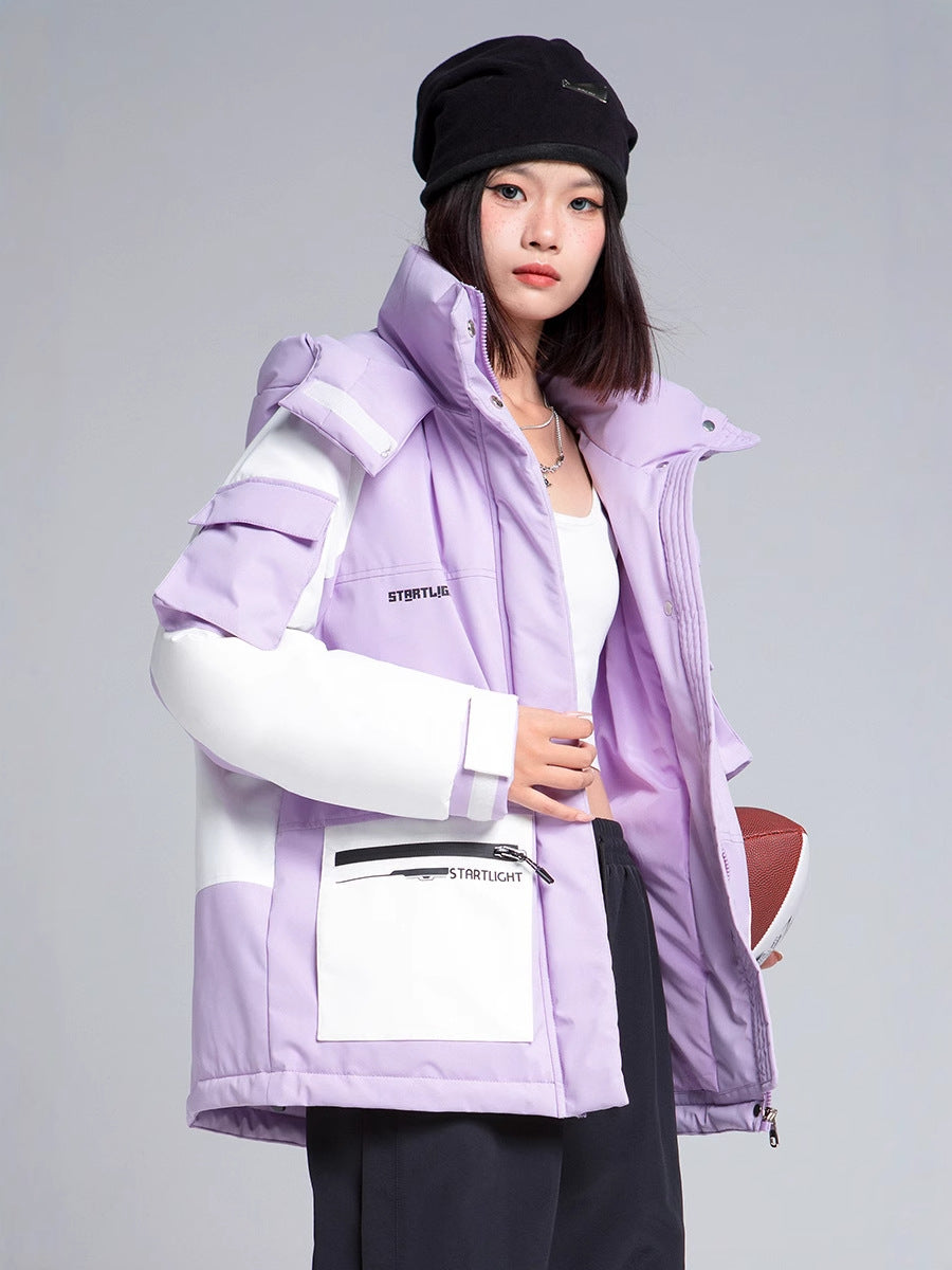 Unisex Winter Cotton Jacket - Korean-Style Loose-Fit Multi-Pocket Utility Coat