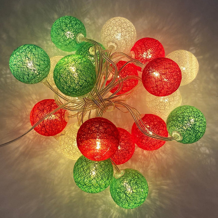 Cotton Ball LED Light Garland